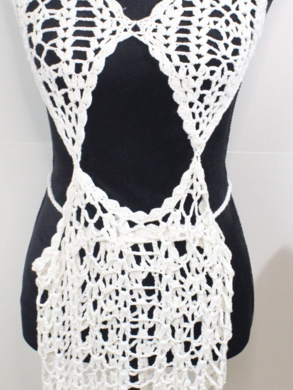 Love Sense Off White Crochet Jumpsuit, Flare Bottoms. Size M/L
